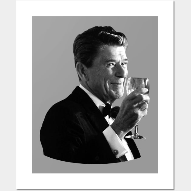 President Reagan Making A Toast Wall Art by warishellstore